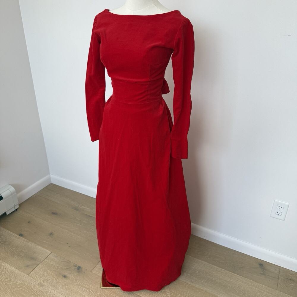 Classic Red Long Sleeve Maxi Dress